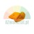 Orange plastic mounting component with holes on a white background