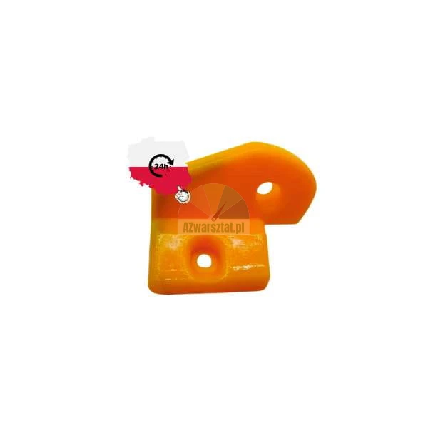 Orange plastic mounting component with two holes, featuring a 24h shipping from Poland graphic.