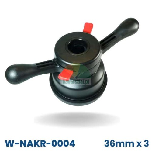 Quick release nut set 36mm x 3 W-NAKR-0004 with alloy wheel adapter, black with red levers.