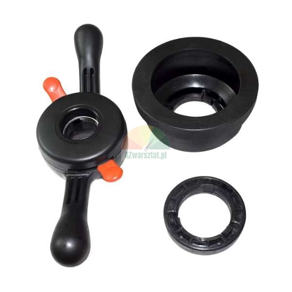 Quick-release nut for wheel balancer with pressure cup and spacer ring