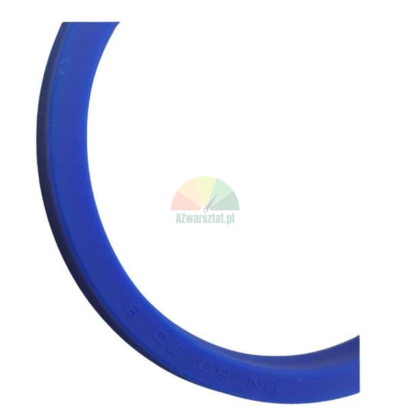 Close-up of a blue polyurethane hydraulic seal ring.