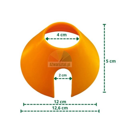 Orange plastic cone 120mm/4mm with dimensions