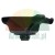Side view of a black ceramic hairdressing washbasin bowl on a white background.