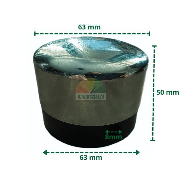 Vertical and horizontal mushroom actuator Type B with 63mm diameter and 50mm height
