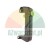 Black plastic handle with a yellow button and mounting holes.
