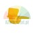 Yellow plastic clip component on a white background