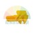 Yellow plastic mounting clip for tube structures on a white background.