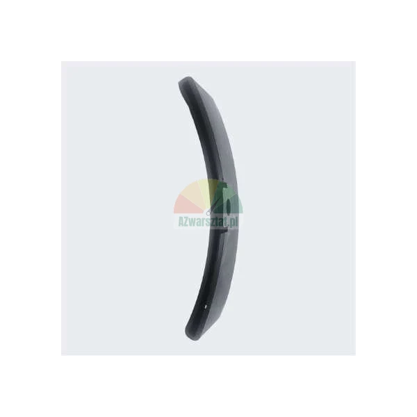 Black curved bicycle mudguard component viewed from the side on a white background