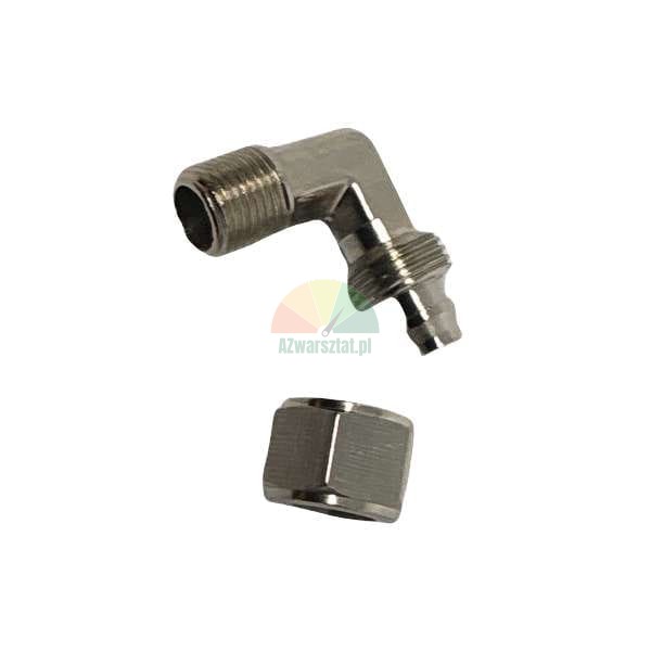90 degree metal elbow compression fitting with thread and nut
