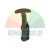 Black rubber T-handle draw latch on a white background.