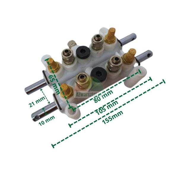 White valve block air manifold type D with dimensions