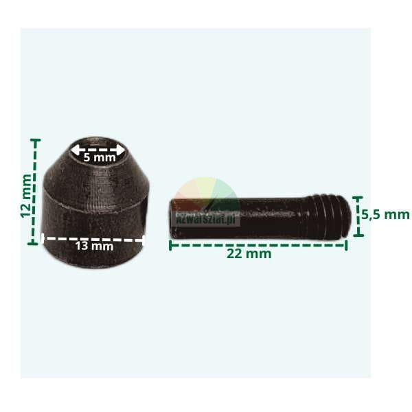 Tire changer mounting head guide roller with screw and dimensions