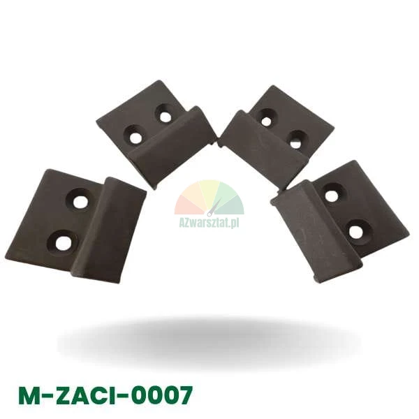 Four black plastic clamp covers with mounting holes