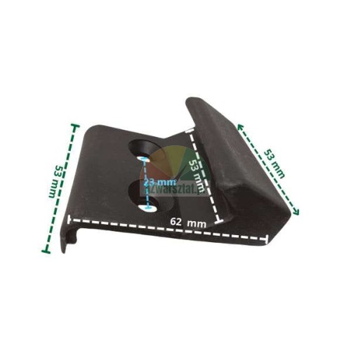 Black plastic terminal cover with dimensions