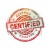 Red rubber stamp with the word CERTIFIED in a weathered grunge style