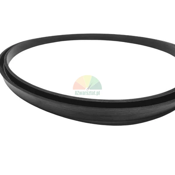Black rubber sealing ring with a distinct profile.