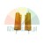 Two golden power resistors in aluminum housing on a white background