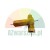 Two gold aluminum housed power resistors 100W 10 Ohm crossed on a white background.