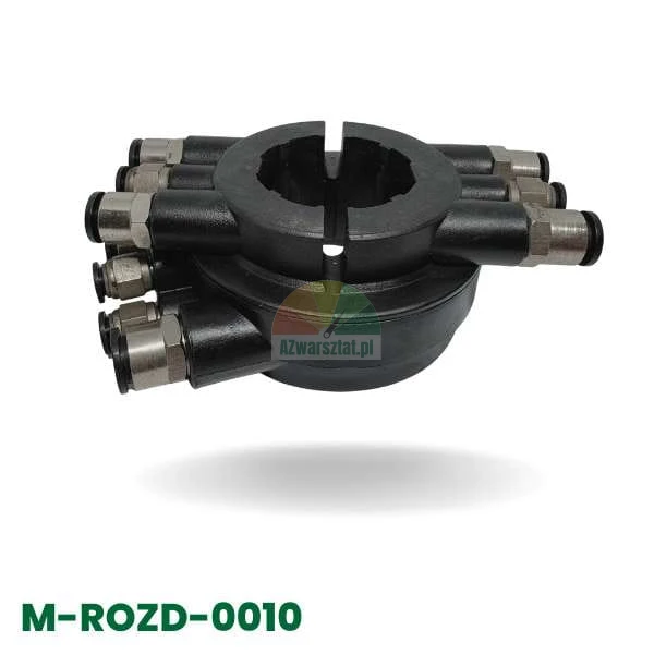 Under-table air distributor TYPE B (M-ROZD-0010), black component with multiple push-in fittings.
