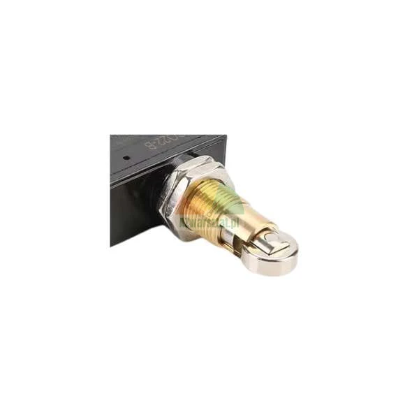 Limit switch with roller plunger and brass threaded neck.