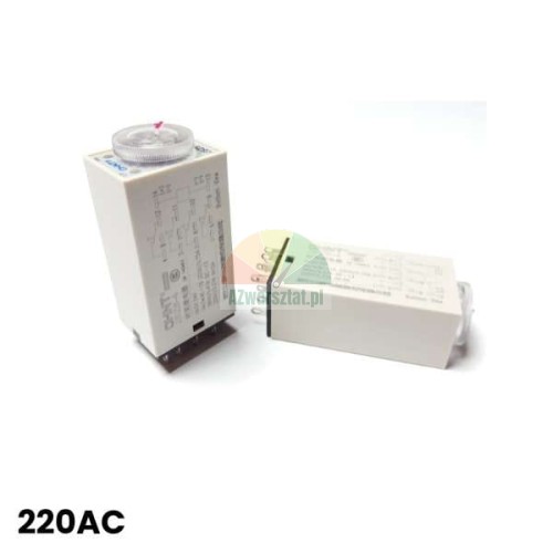 Time delay relay AC 220V 5s 14-pin white with transparent dial