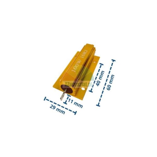 Wheel balancer braking resistor 100W 10 Ohm with dimensions