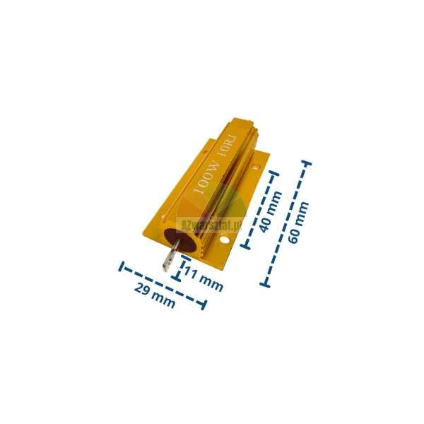 Wheel balancer braking resistor 100W 10 Ohm with dimensions