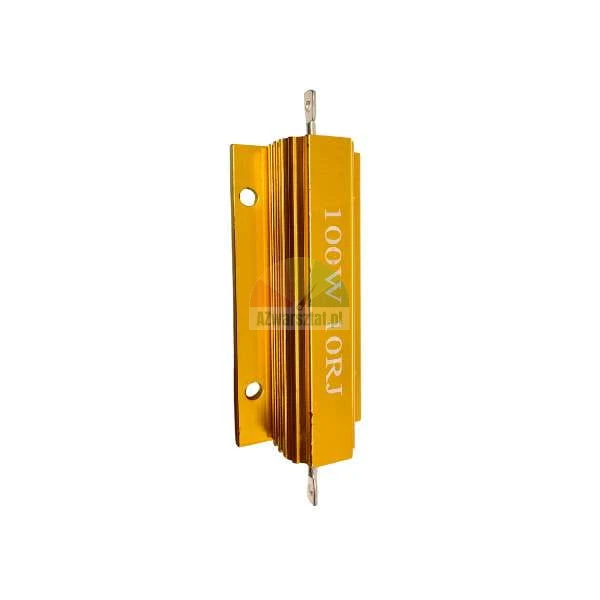 Gold aluminum housed power resistor 100W 10RJ with heat sink fins