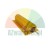 Gold 100W 16 Ohm power resistor in aluminum housing with heat sink fins on white background.