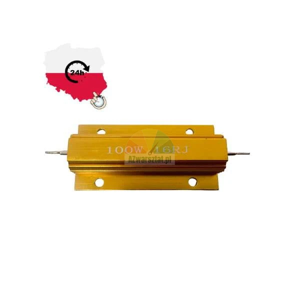 Gold 100W 16 Ohm power resistor in an aluminum housing