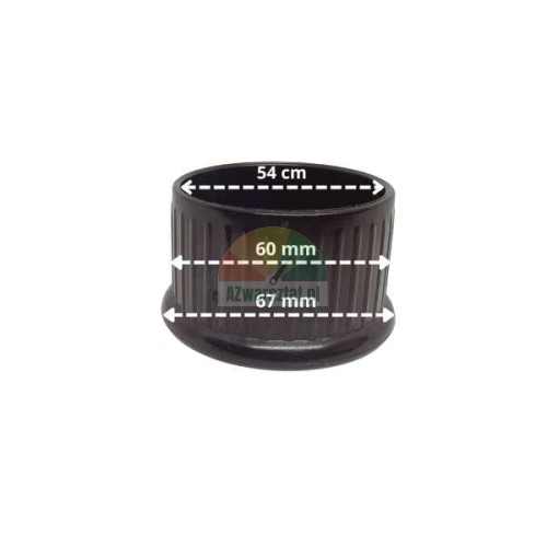 Plastic holder for 36mm hexagonal rod with dimensions