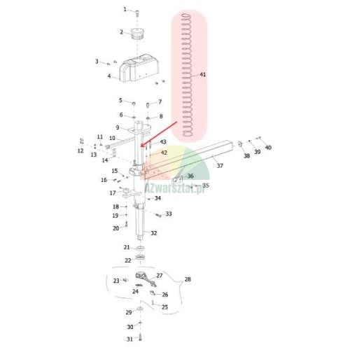 Pressure spring for 36mm hexagonal rod
