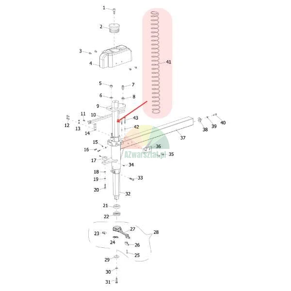 Pressure spring for 36mm hexagonal rod
