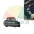 Laser positioning system for wheel balancers, black device with red laser line indicator.