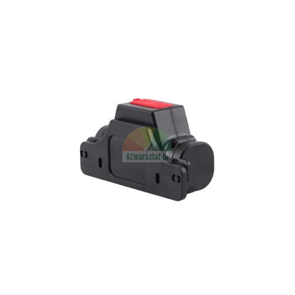 Black automatic car circuit breaker with a red reset button on top.