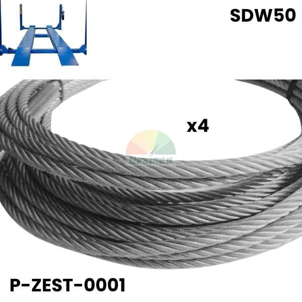Set of 4 steel cables for the SDW50 four-post lift P-ZEST-0001.