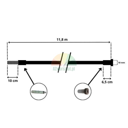 Steel cable for SDW50 four-post lift 11.8m