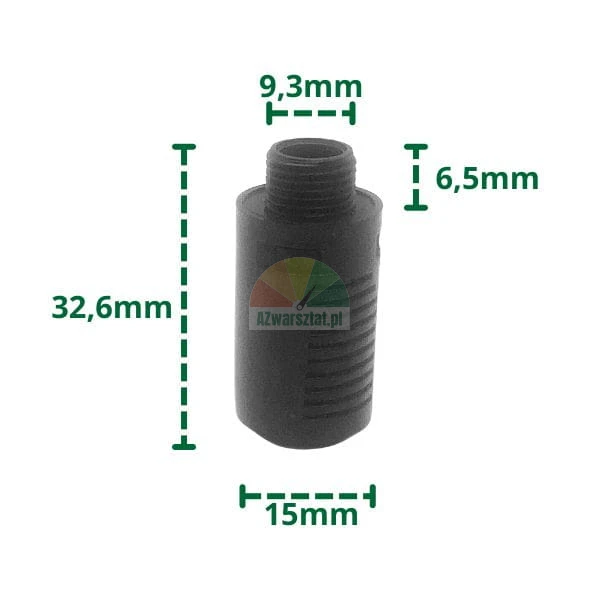 Plastic pneumatic muffler G1/8 with dimensions