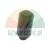 Black cylindrical plastic end cap with horizontal ridges