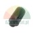 Black plastic pneumatic silencer with thread and ribbed body on a white background.