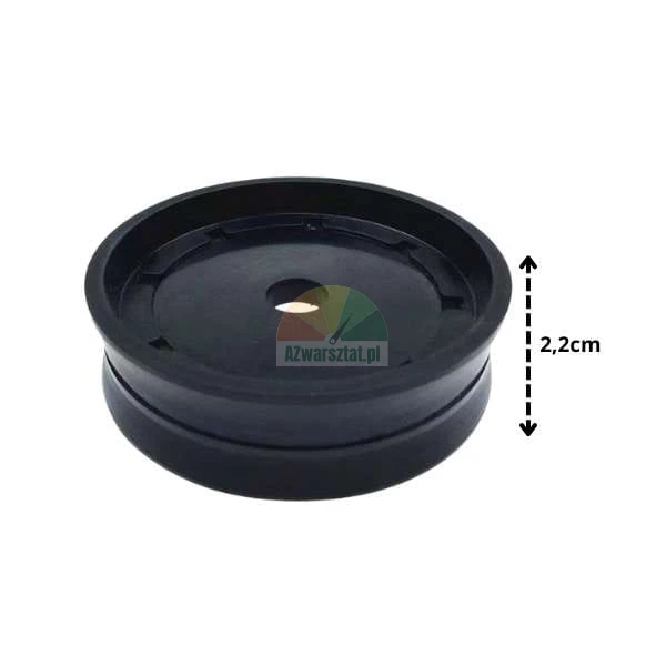 Black circular rubber gasket or washer with a center hole, height 2.2 cm