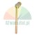 Round radiator paint brush with a long wooden handle and angled head