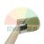 Close-up of a round paint brush with a wooden handle and light natural bristles