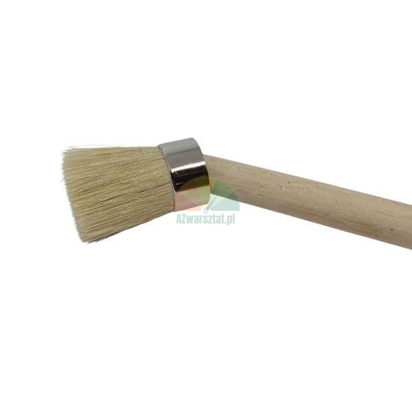 Small round stencil brush with natural bristles and wooden handle