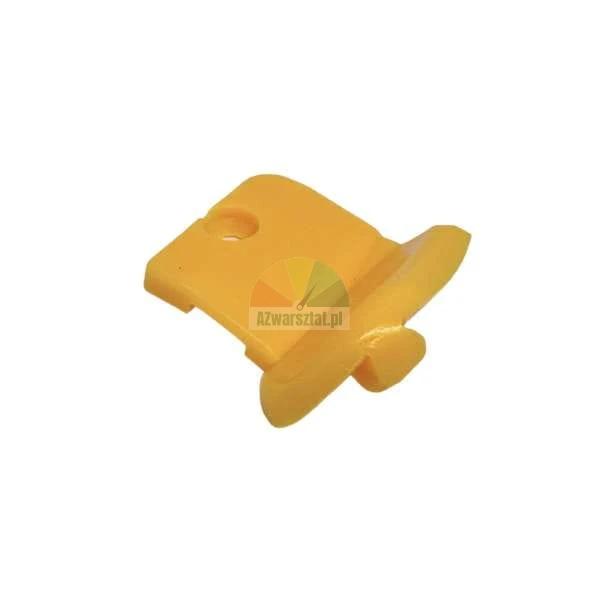 Yellow plastic part with a mounting hole.