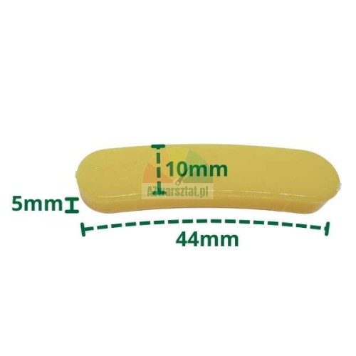 Plastic insert for mounting head, dimensions 44mm x 10mm x 5mm