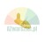 Yellow plastic automotive fastener clip for car upholstery on a white background