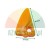 Orange plastic mounting foot cover type I 48x27 mm