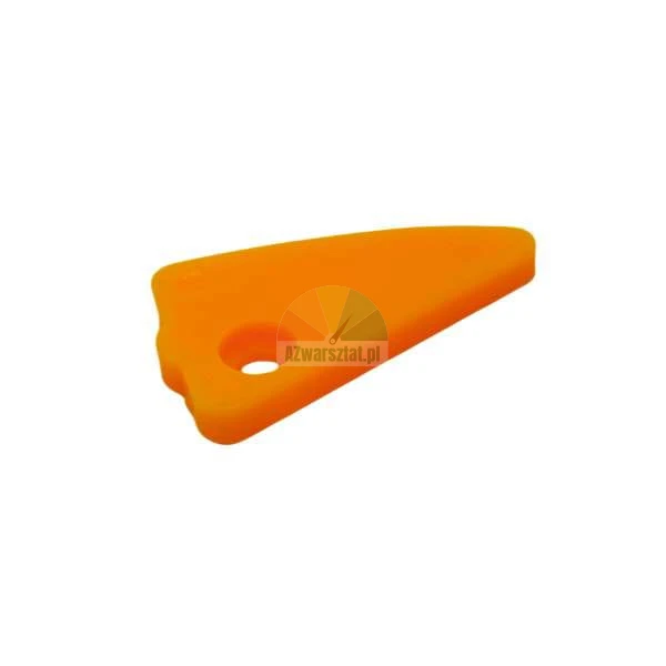Orange silicone and grout smoother tool with a finger hole