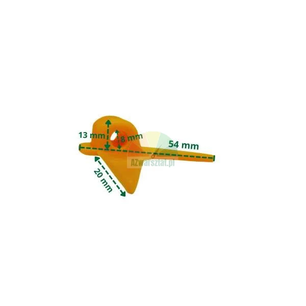 Plastic mounting foot cover type J with dimensions
